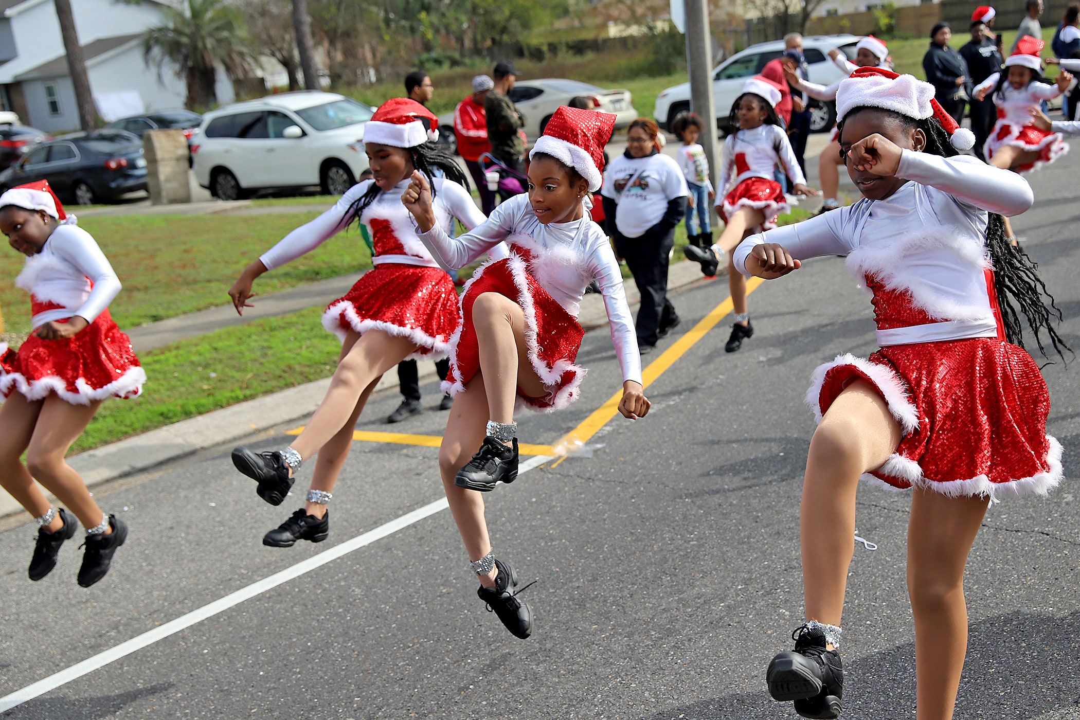 Holiday dance team on the boulevard